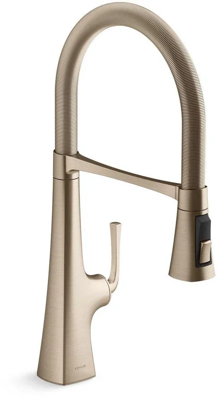 Single Handle Pull Down Kitchen Faucet in Vibrant® Brushed Bronze