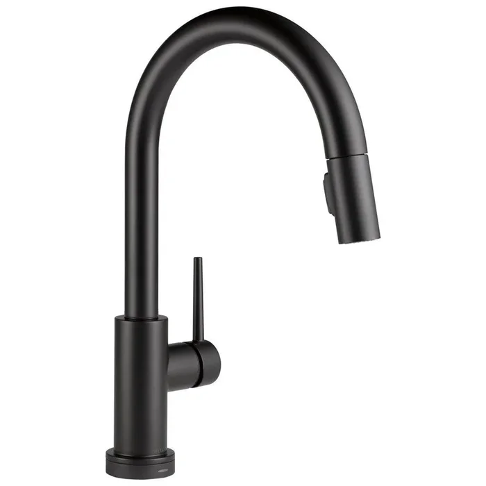 Single Handle Pull Down Kitchen Faucet with Touch and Voice Activation in Matte Black