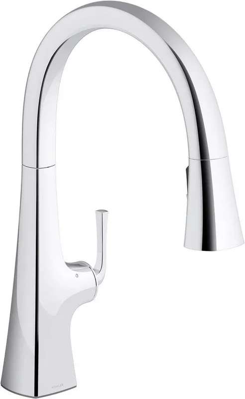 Single Handle Pull Down Touchless Kitchen Faucet in Polished Chrome