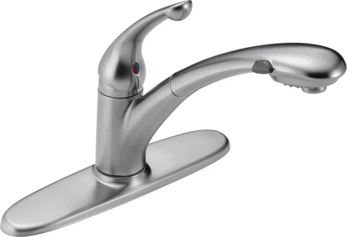 Single Handle Pull Out Kitchen Faucet in Arctic Stainless