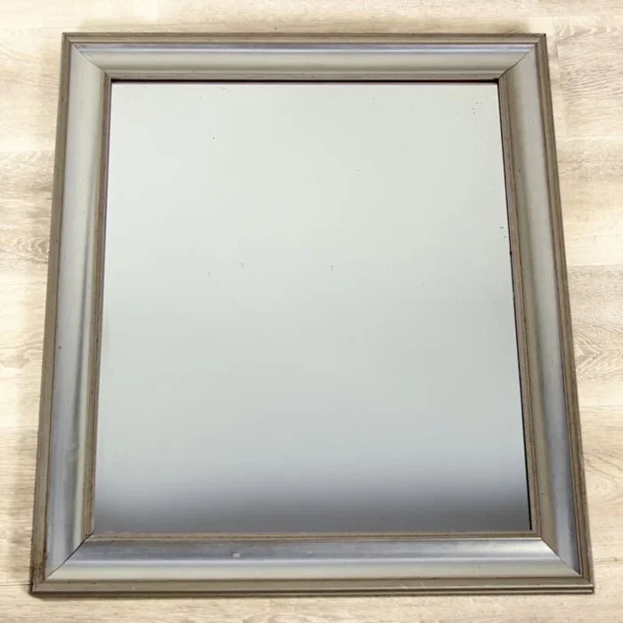 Specchio con cornice argento da parete in legno rettangolare antico vintage