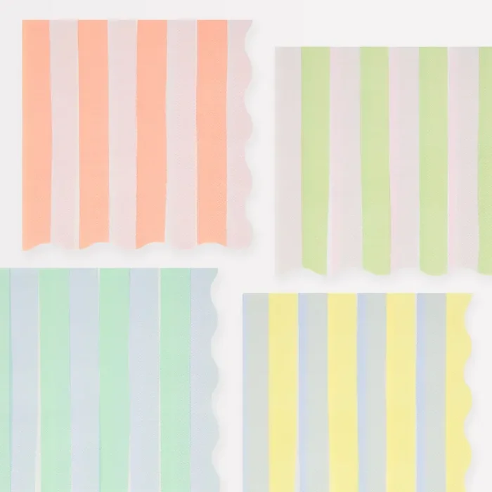 Stripe pastello grandi tovaglioli (x 16)