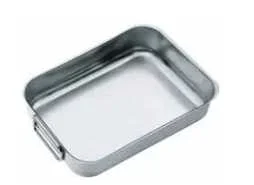 Teglia rettangolare hotel 18/10 con maniglie saldate 35×26 cm Omra