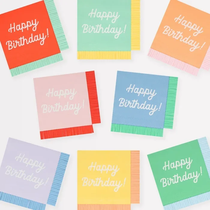 Tovaglioli misti di buon compleanno (x 16)