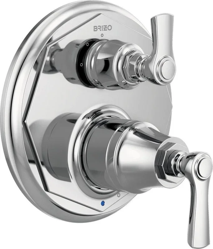 Two Handle Pressure Balancing Valve Trim in Chrome