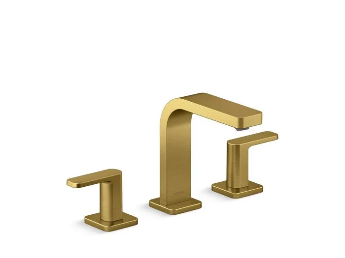 Two Handle Widespread Bathroom Sink Faucet in Vibrant® Brushed Moderne Brass