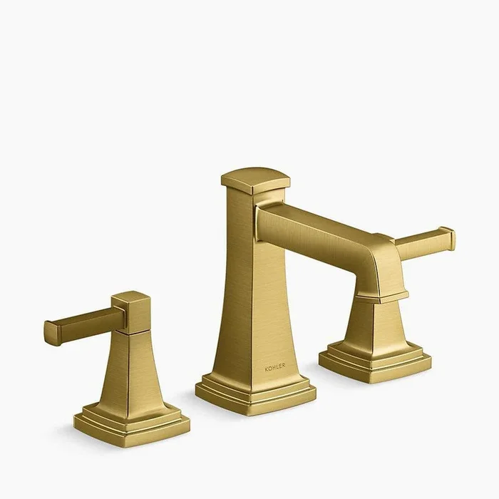 Two Handle Widespread Bathroom Sink Faucet in Vibrant® Brushed Moderne Brass