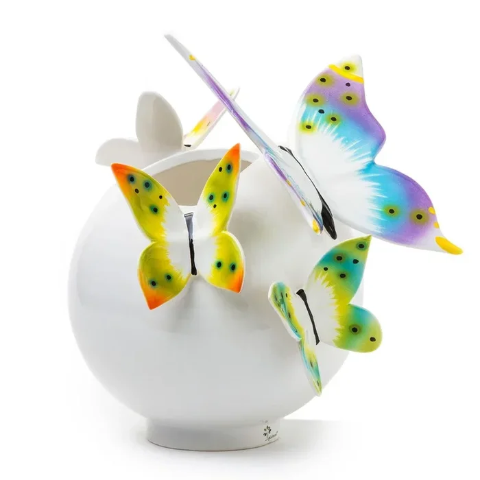 Vaso sfera decoro farfalle new
