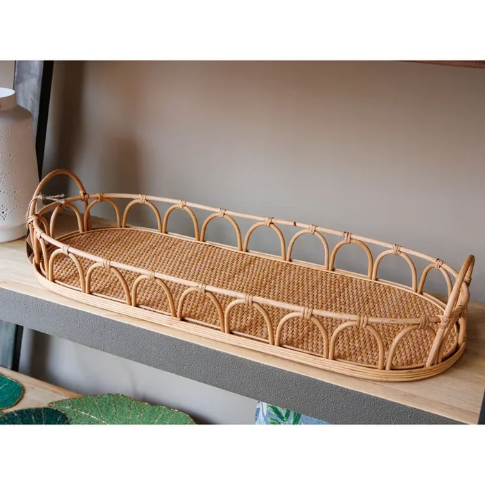 Vassoio rettangolare grande Rattan