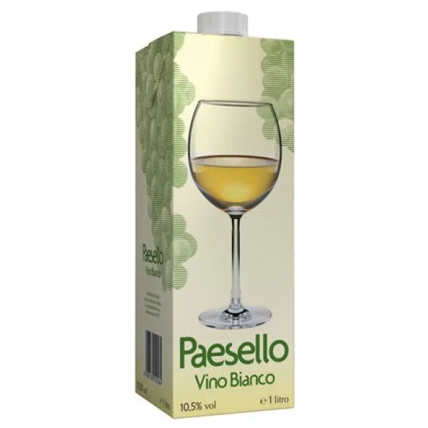 Vino in brik Paesello Bianco Lt.1