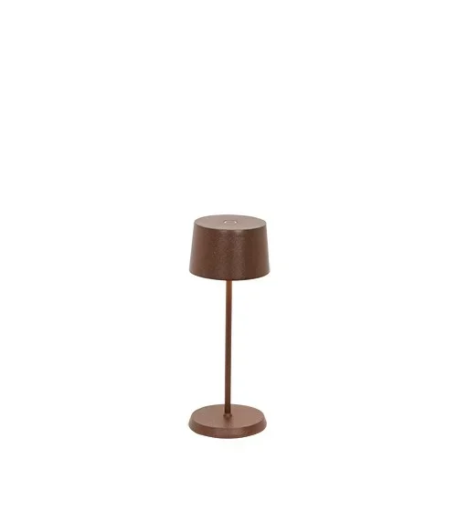 Zafferano Olivia Micro Lampada da Tavolo D 75 Mm H 200 Mm Corten